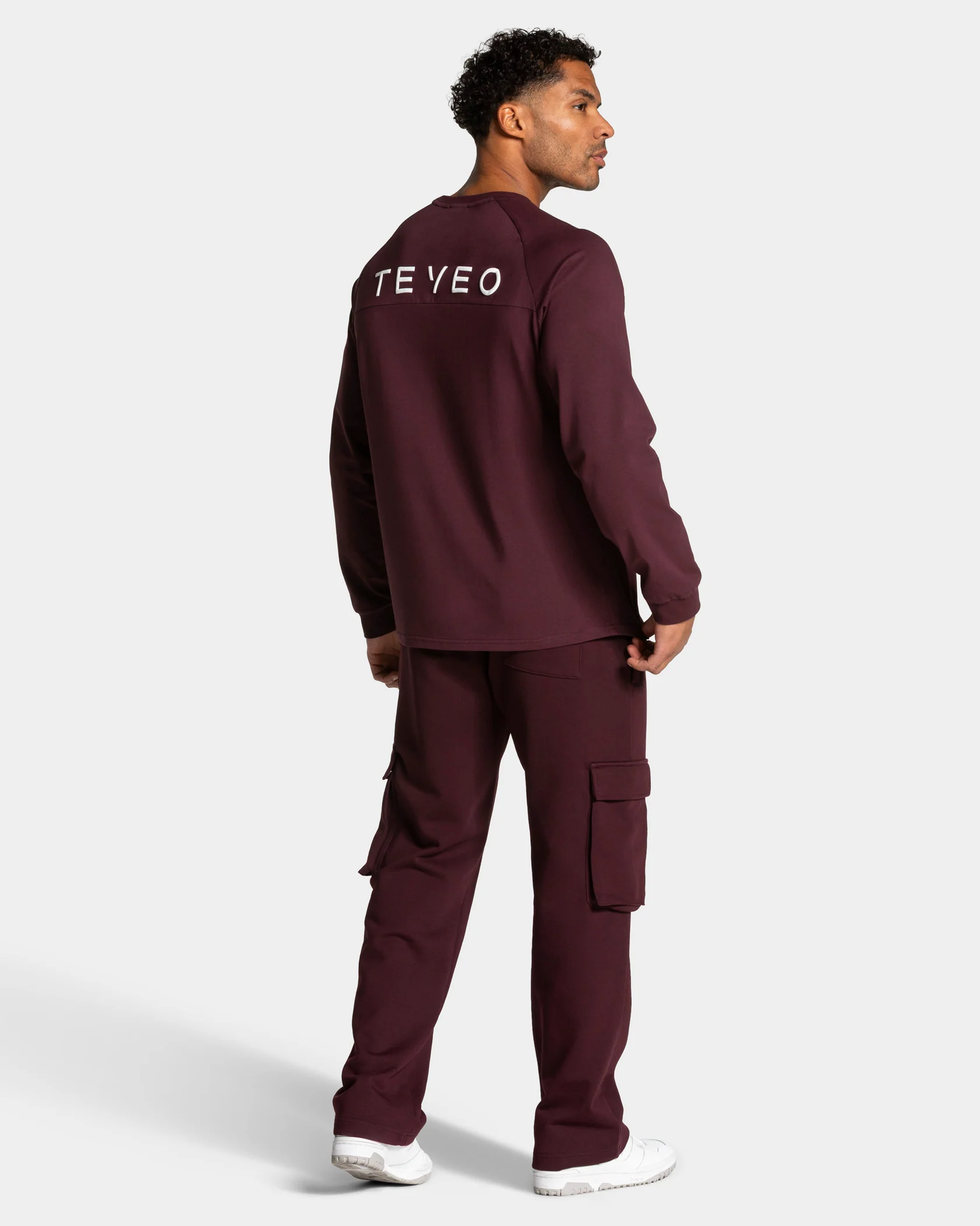 Lift Wide Leg Cargo Jogger "Merlot" - Image 5