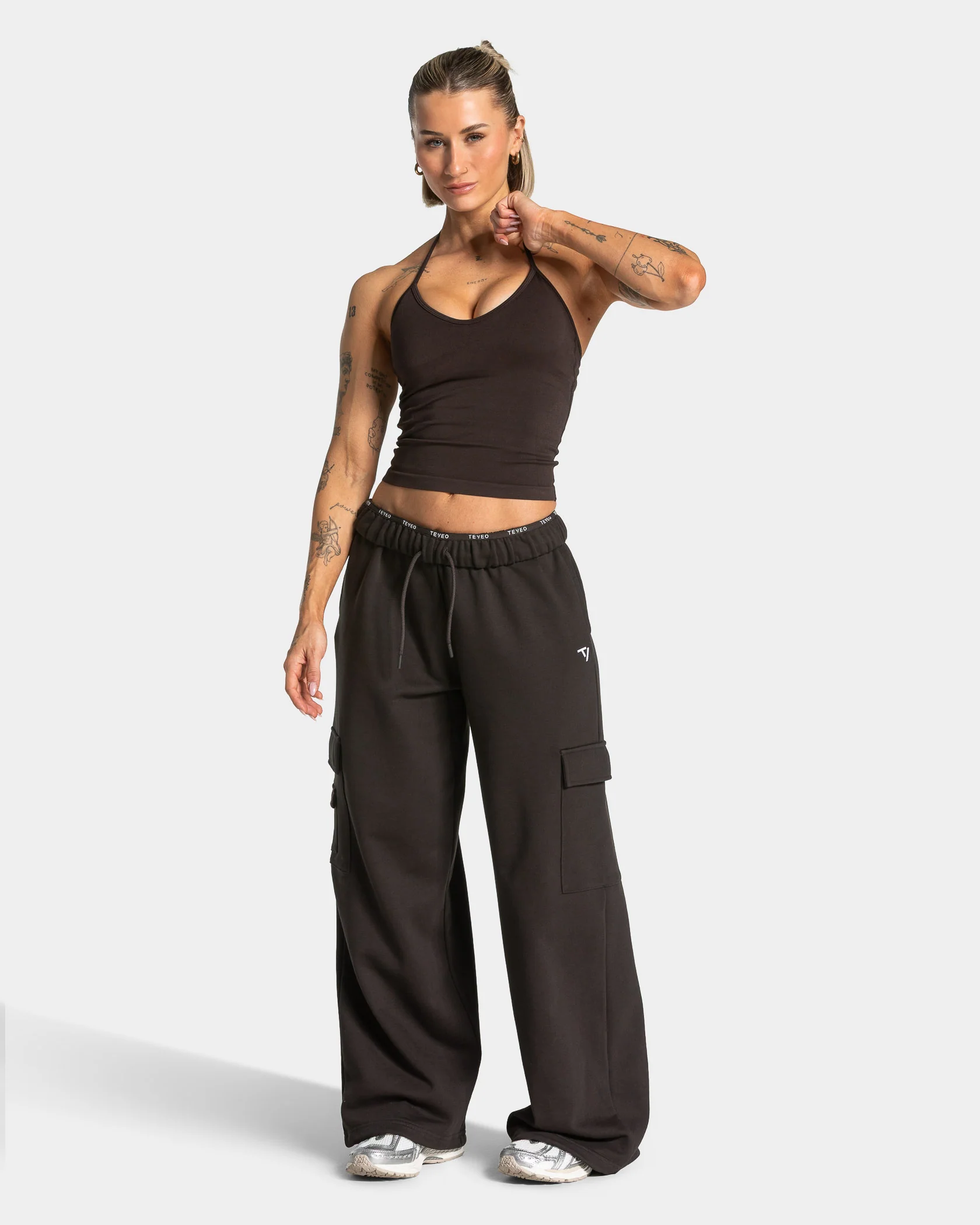 Lift Wide Leg Cargo Jogger "Dark Chocolate" - Image 3
