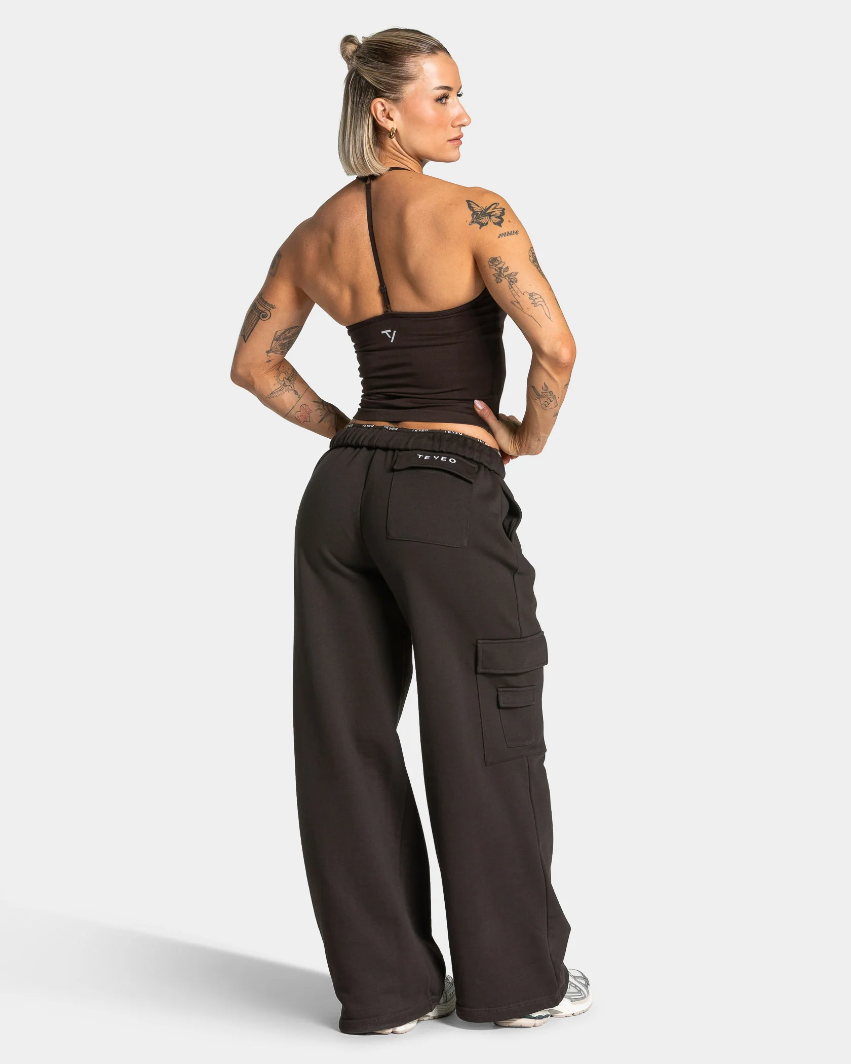 Lift Wide Leg Cargo Jogger "Dark Chocolate" - Image 5