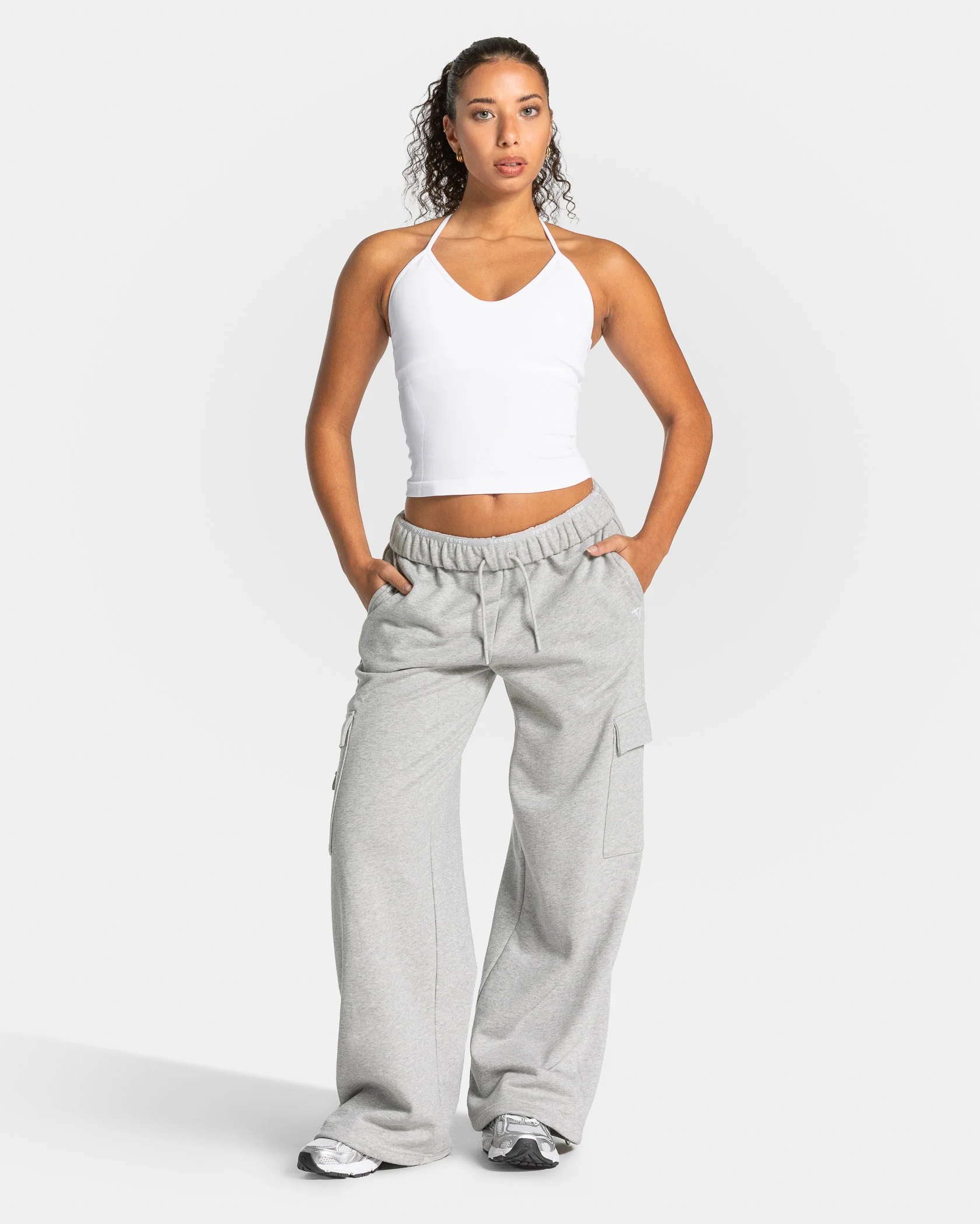 Lift Wide Leg Cargo Jogger "Hellgrau Meliert" - Image 3