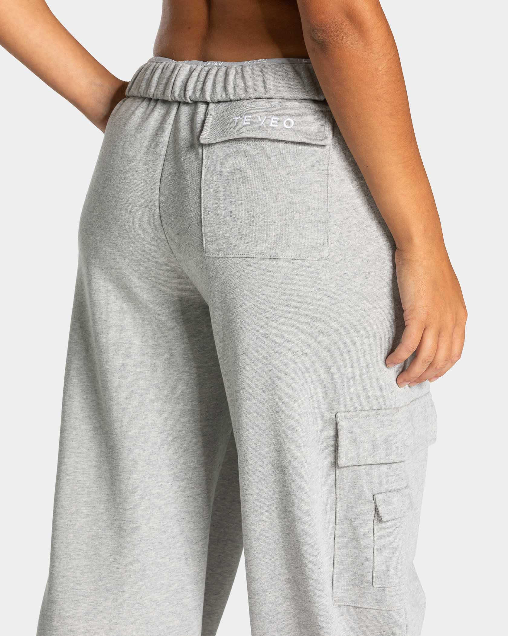 Lift Wide Leg Cargo Jogger "Hellgrau Meliert" - Image 4