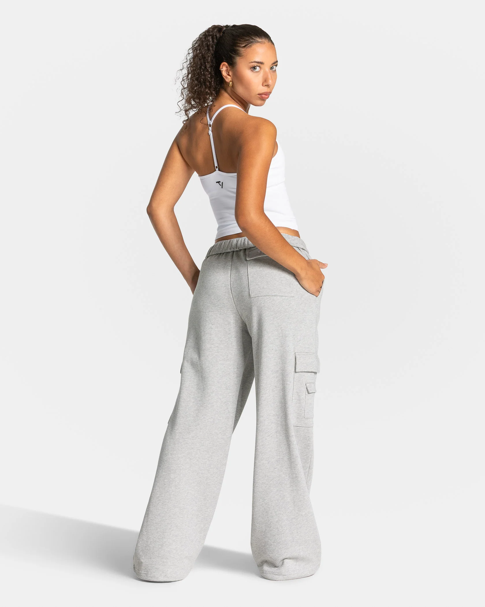 Lift Wide Leg Cargo Jogger "Hellgrau Meliert" - Image 5
