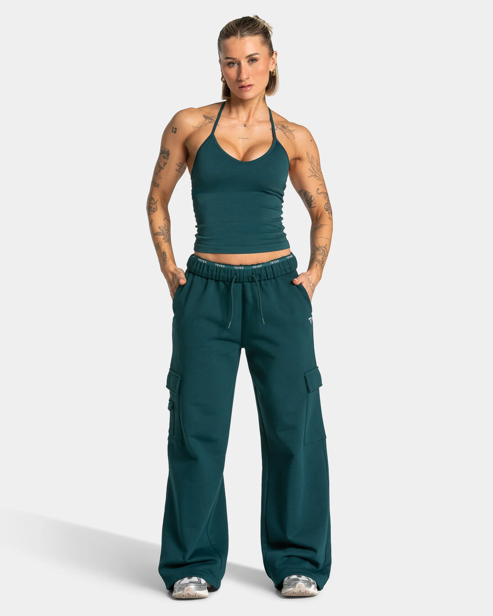Lift Wide Leg Cargo Jogger "Teal" - Image 3