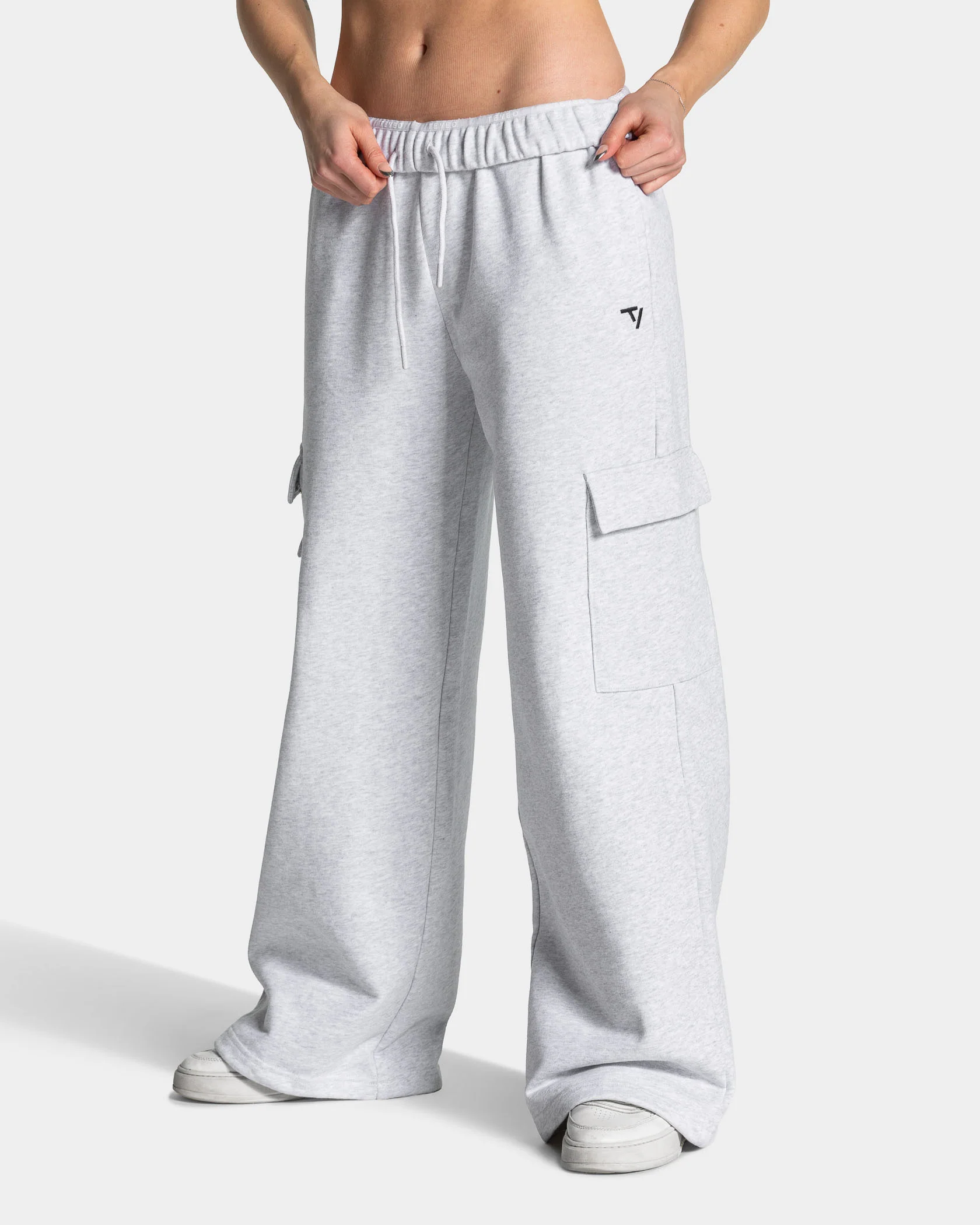 Lift Wide Leg Cargo Jogger "Weiß Meliert"