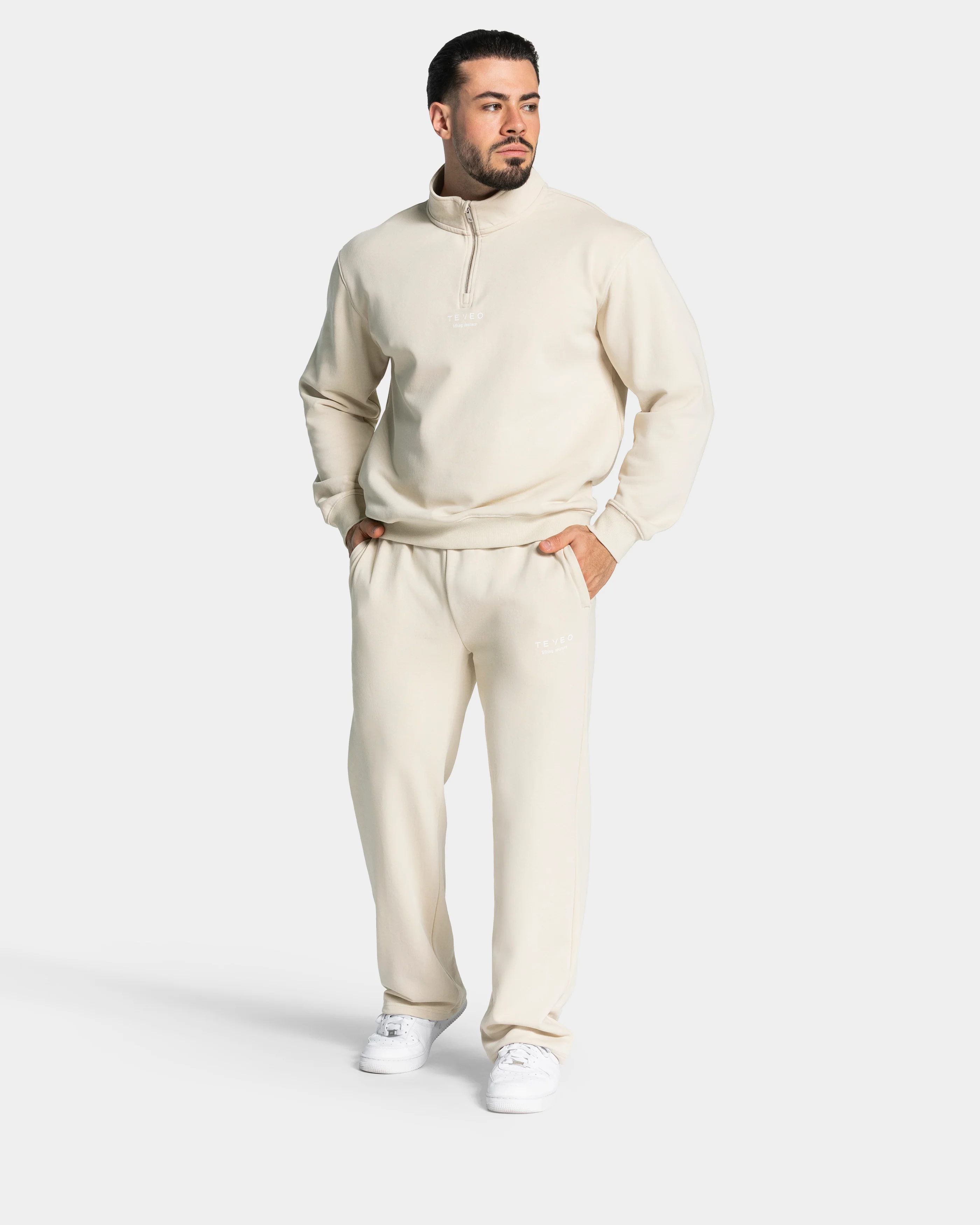 Lifting Journey Half Zip Sweater "Cream" - Image 3