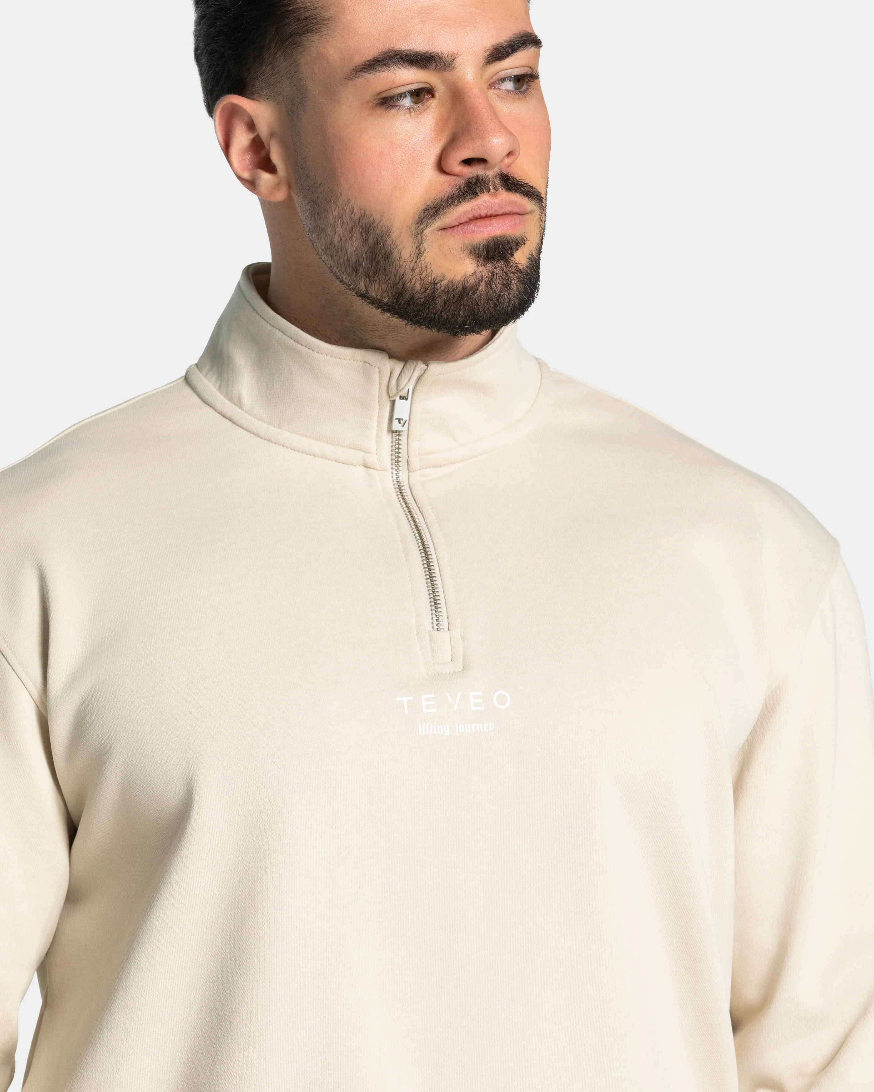 Lifting Journey Half Zip Sweater "Cream" - Image 4
