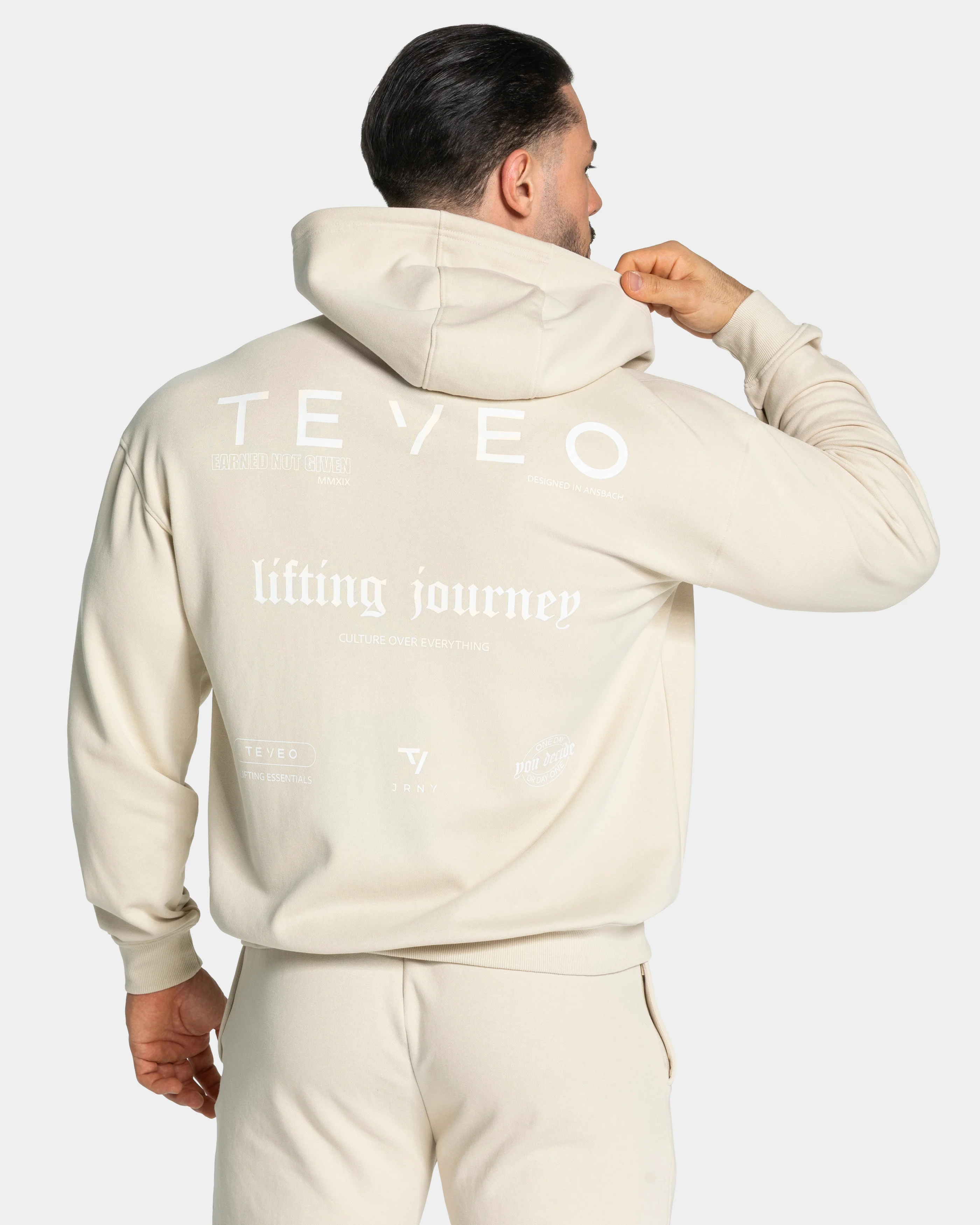 Lifting Journey Zip Hoodie "Cream" - Image 2