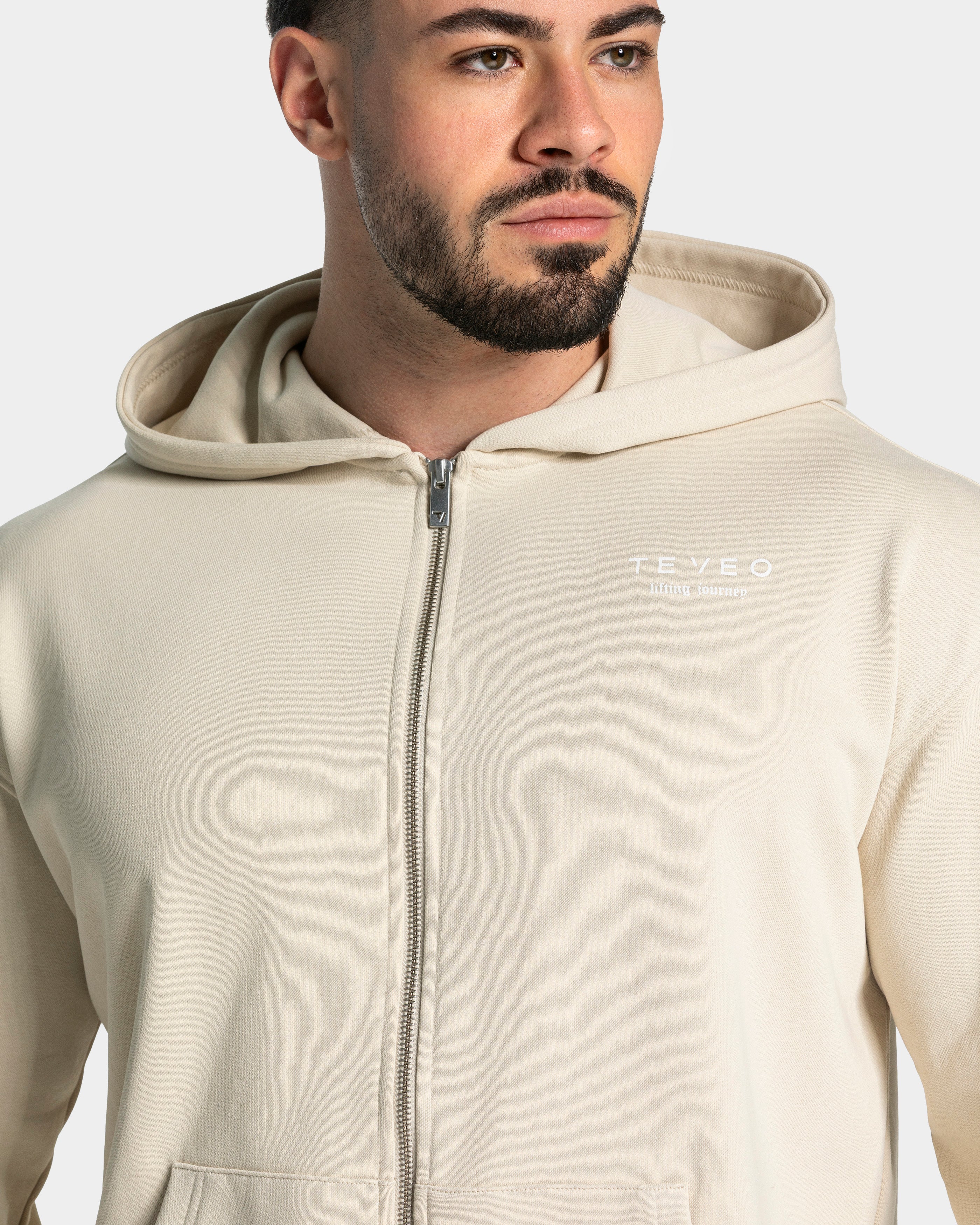 Lifting Journey Zip Hoodie "Cream" - Image 4
