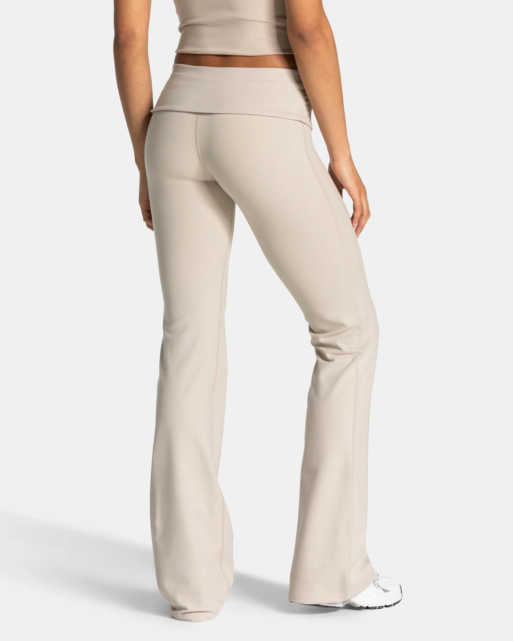 Mellow Fold Over Flared Leggings Regular "Cream" - Image 3
