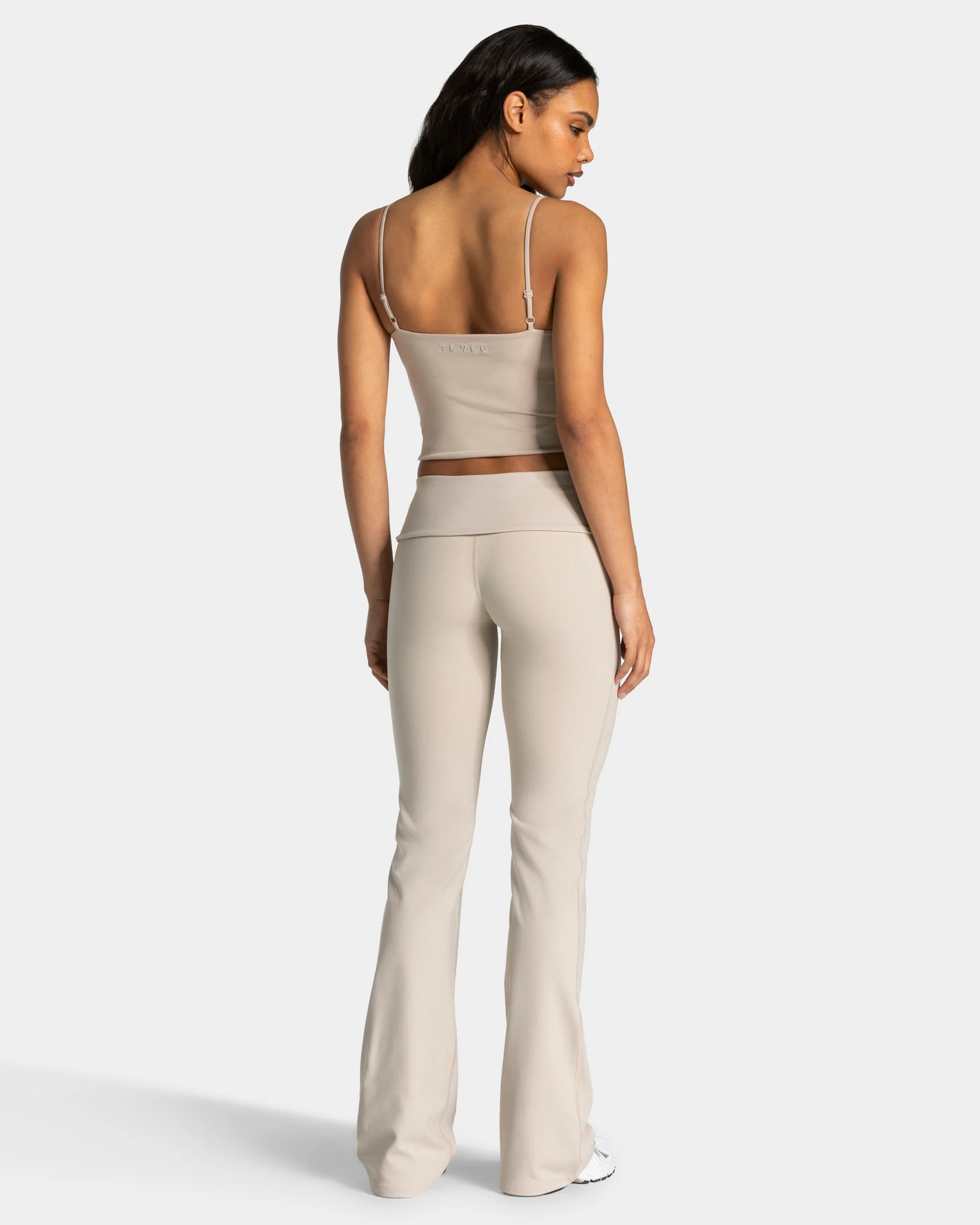 Mellow Fold Over Flared Leggings Tall "Cream" - Image 5