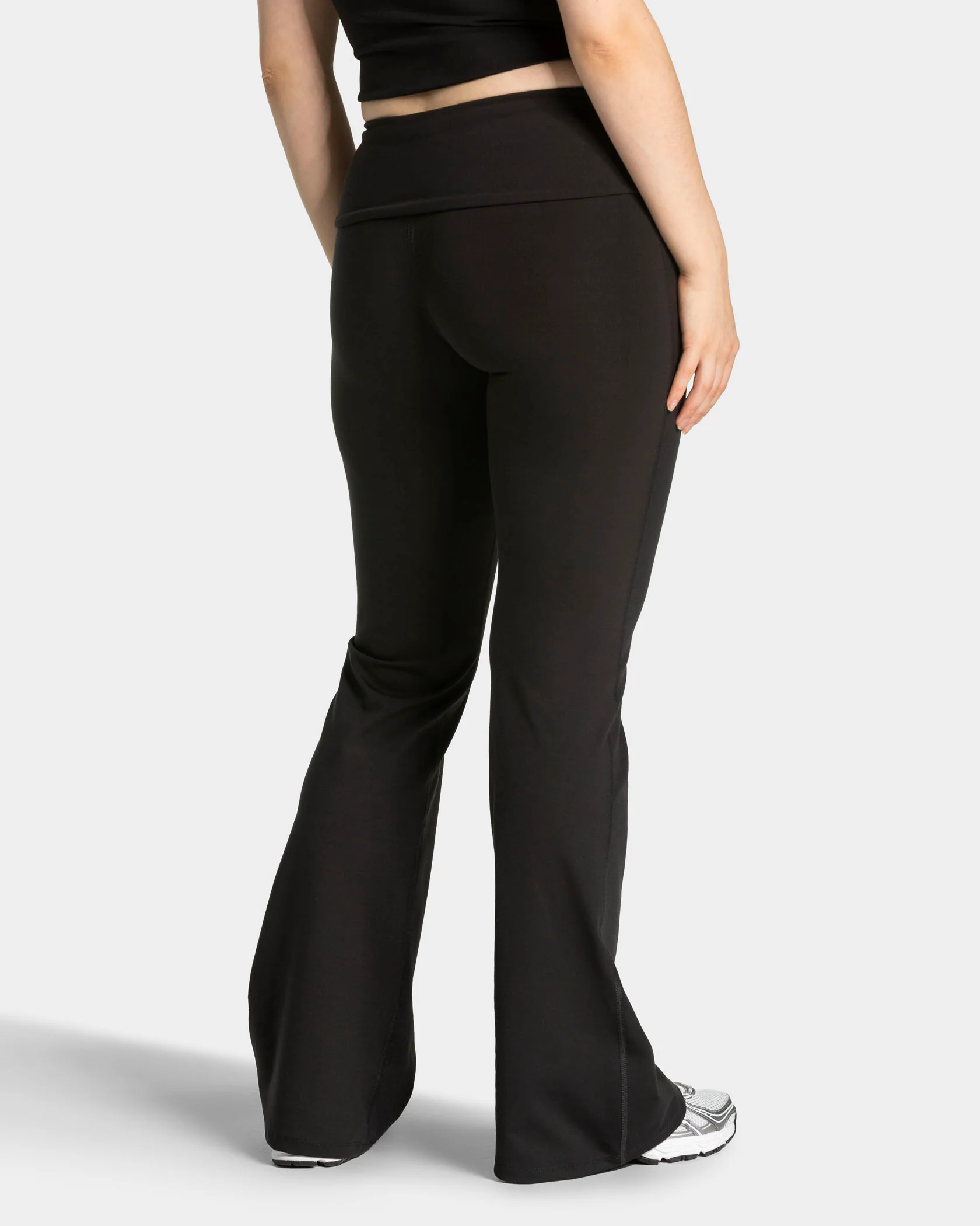 Mellow Fold Over Flared Leggings Tall "Schwarz" - Image 3