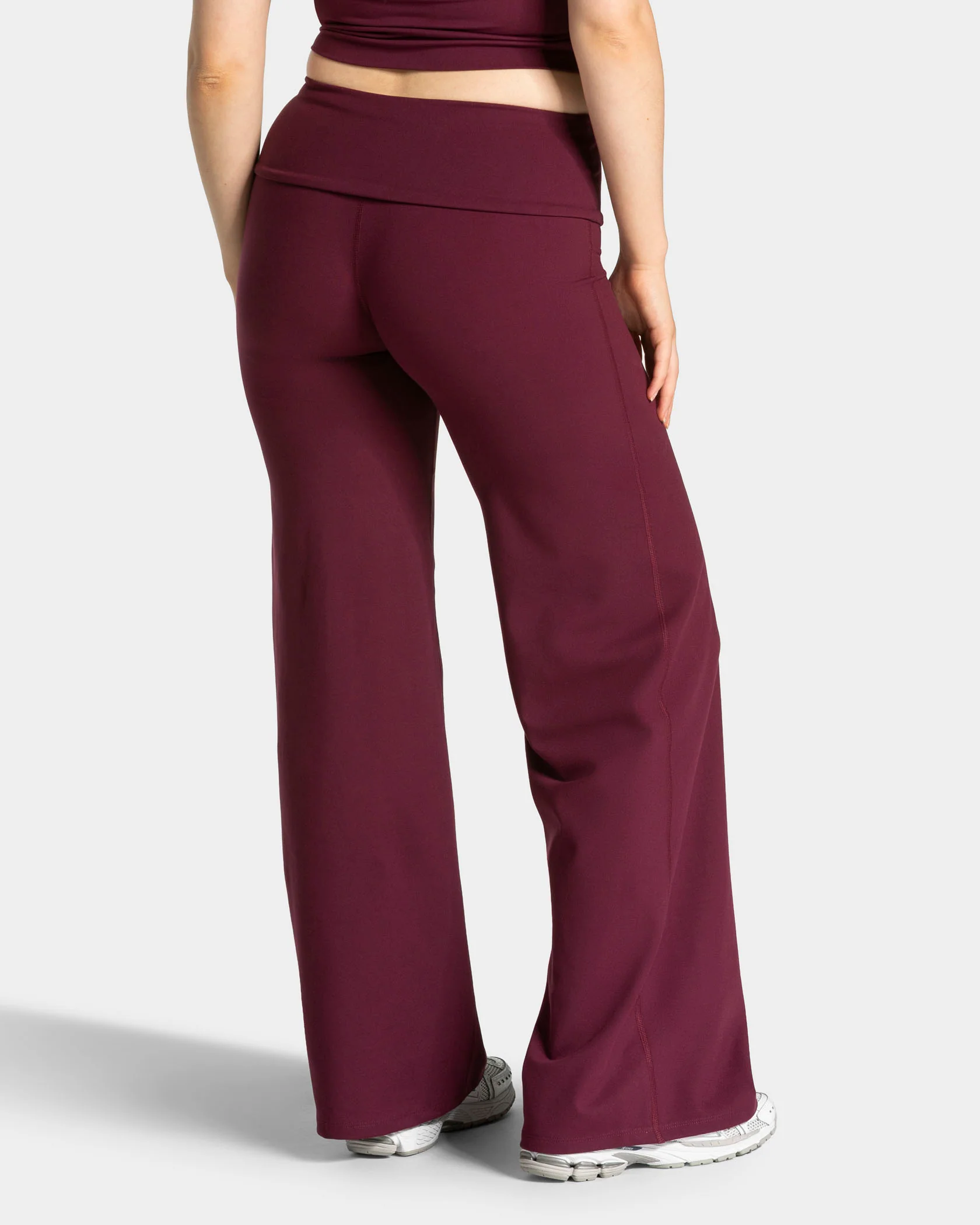 Mellow Fold Over Straight Leg Pants Regular "Pflaume" - Image 3