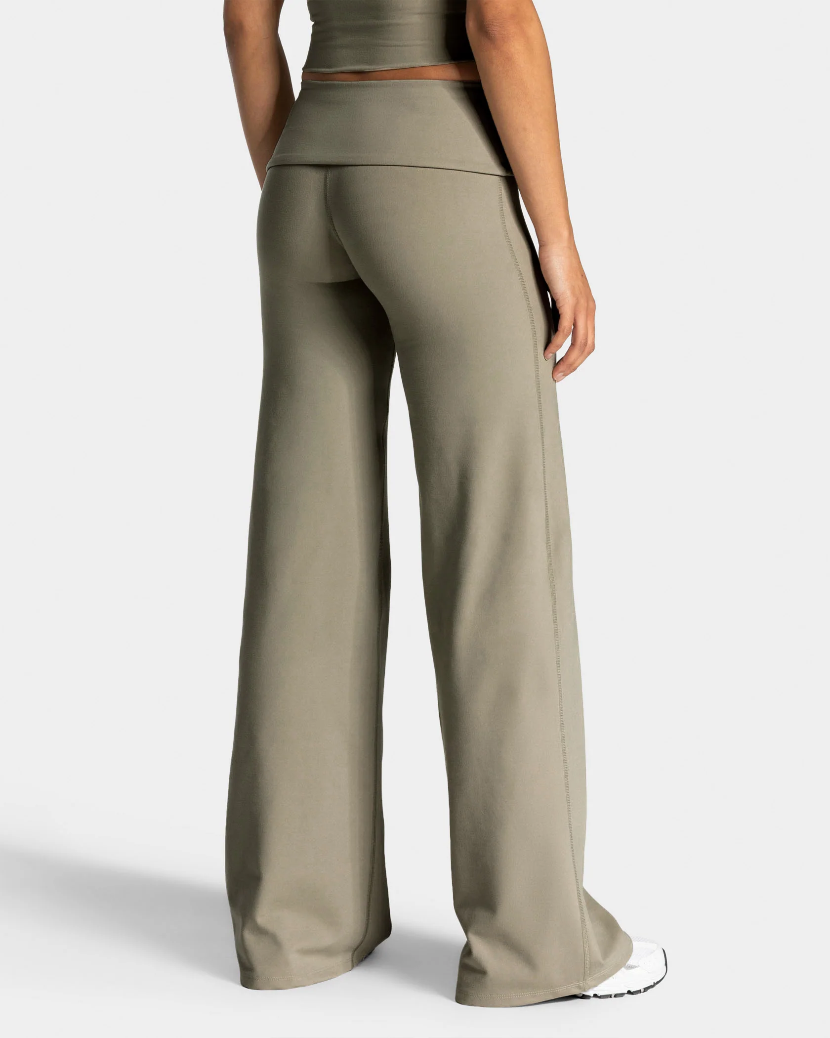 Mellow Fold Over Straight Leg Pants Tall "Khaki" - Image 3