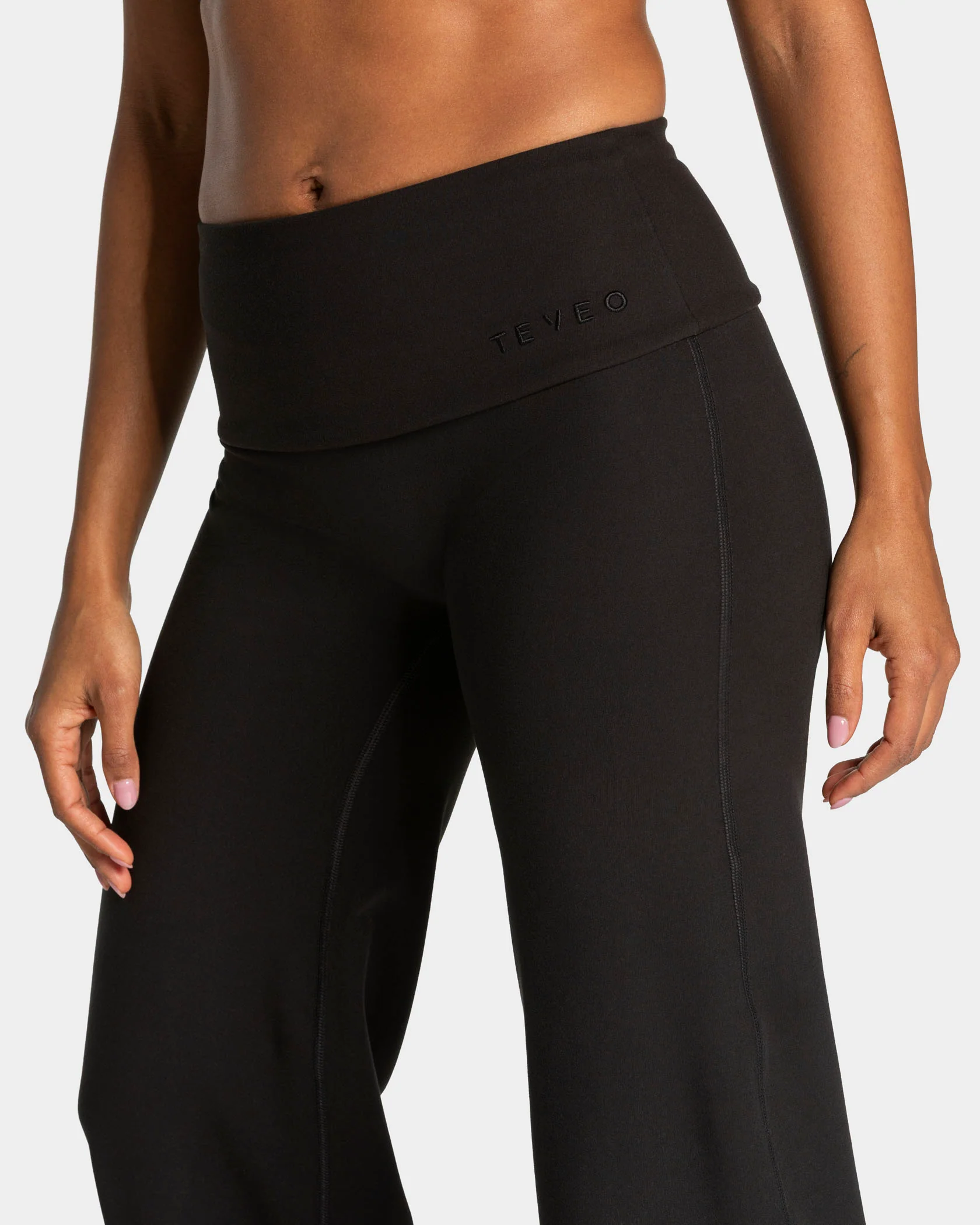 Mellow Fold Over Straight Leg Pants Tall "Schwarz" - Image 4