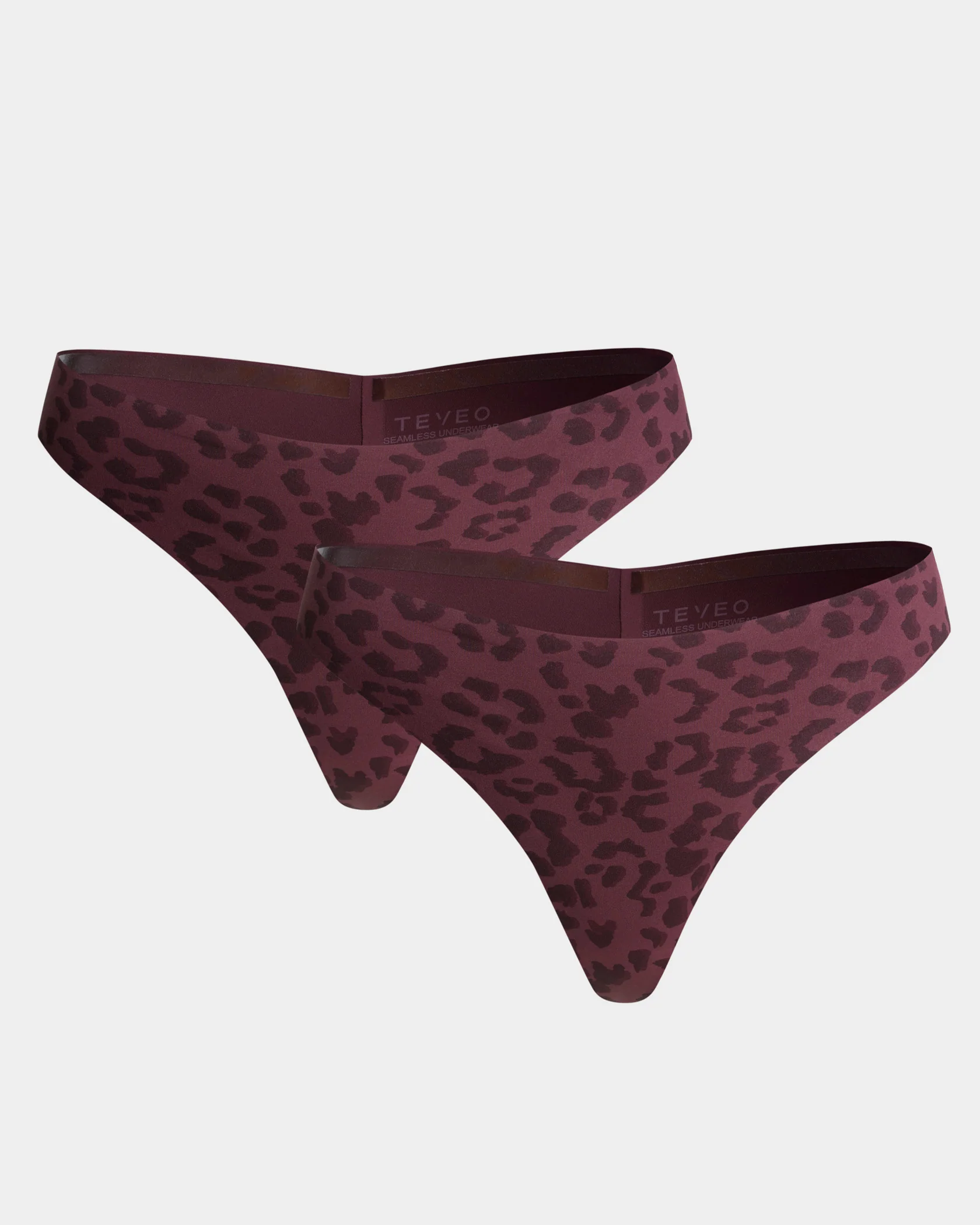 Seamless Padded Tanga (2er-Pack) "Leo Merlot" - Image 2