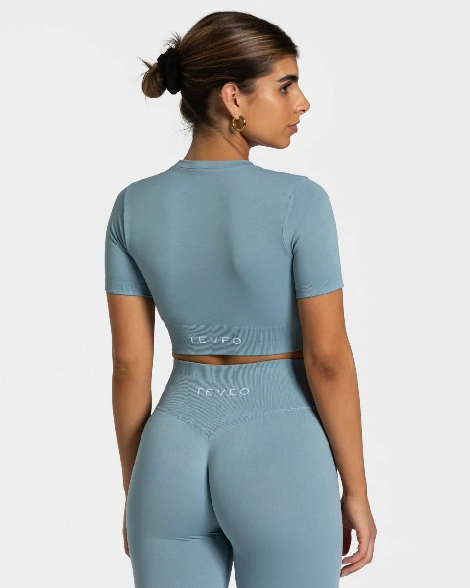 Sensation Crop Top "Stahlblau" - Image 2