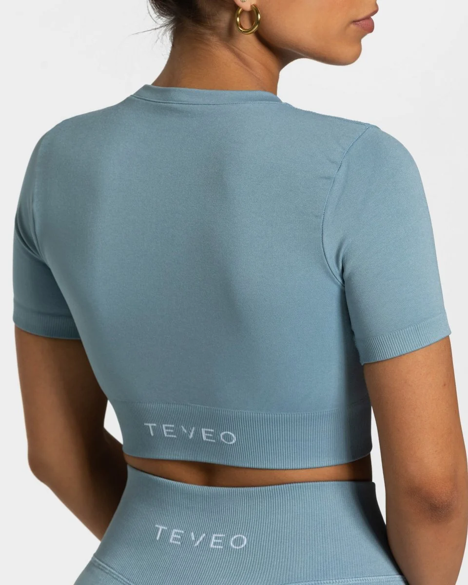 Sensation Crop Top "Stahlblau" - Image 4