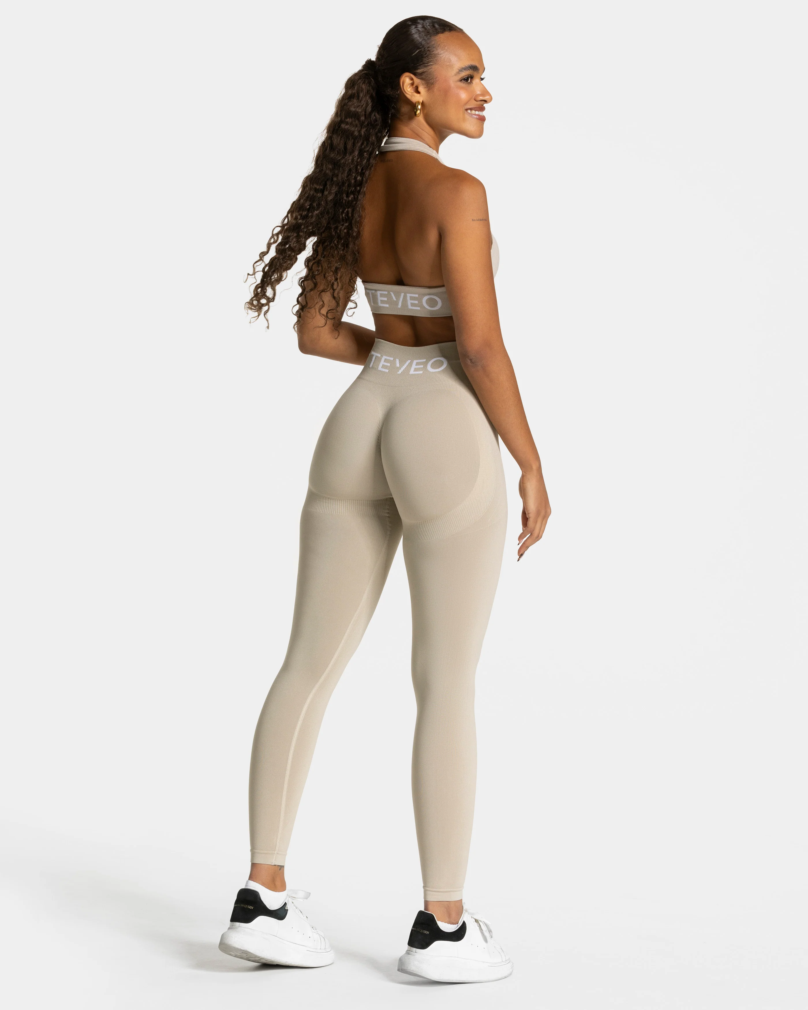 Signature Covert Scrunch Leggings "Latte" - Image 5
