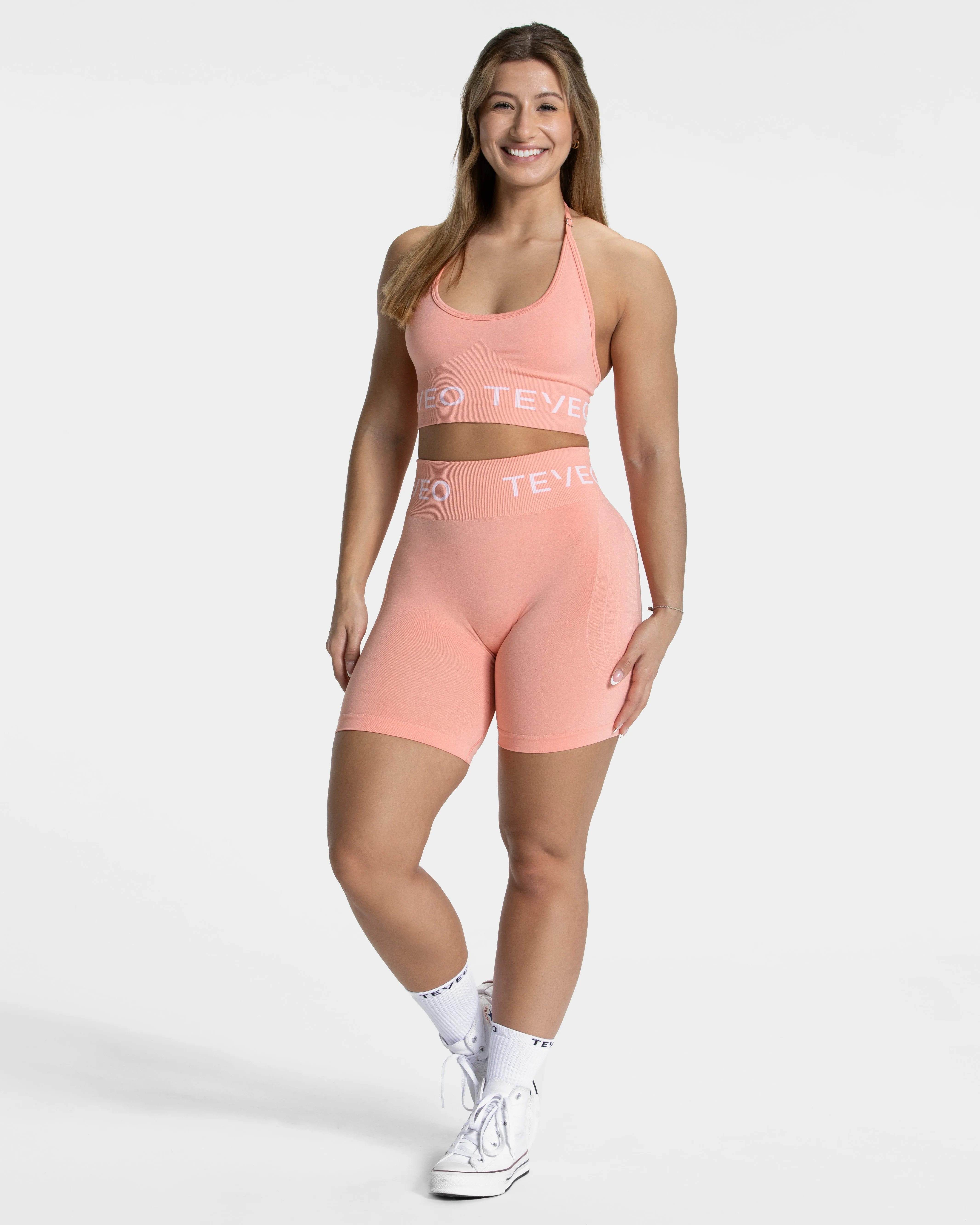 Signature Covert Scrunch Shorts "Peach" - Image 3