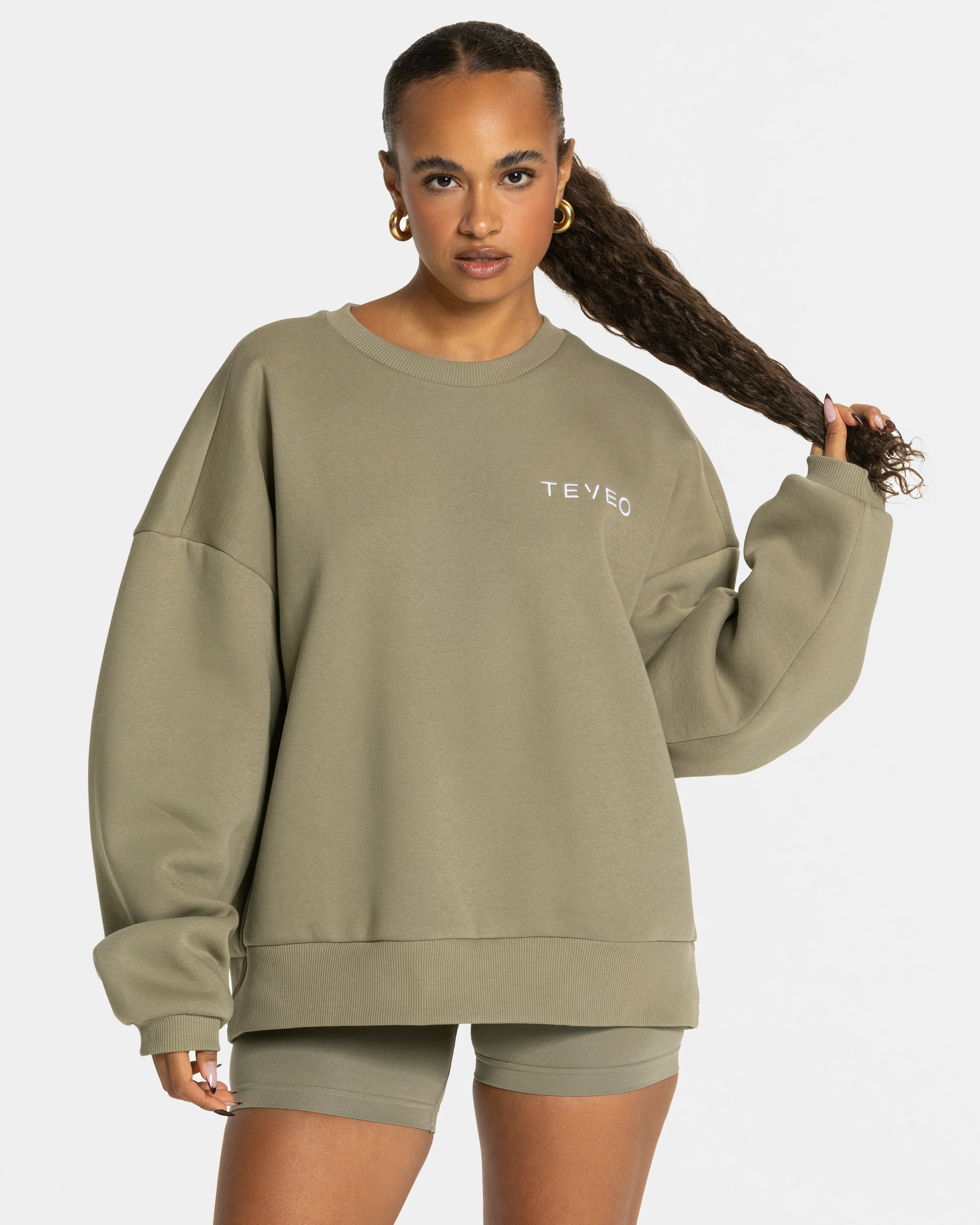 Signature Oversized Sweater "Khaki" - Image 2