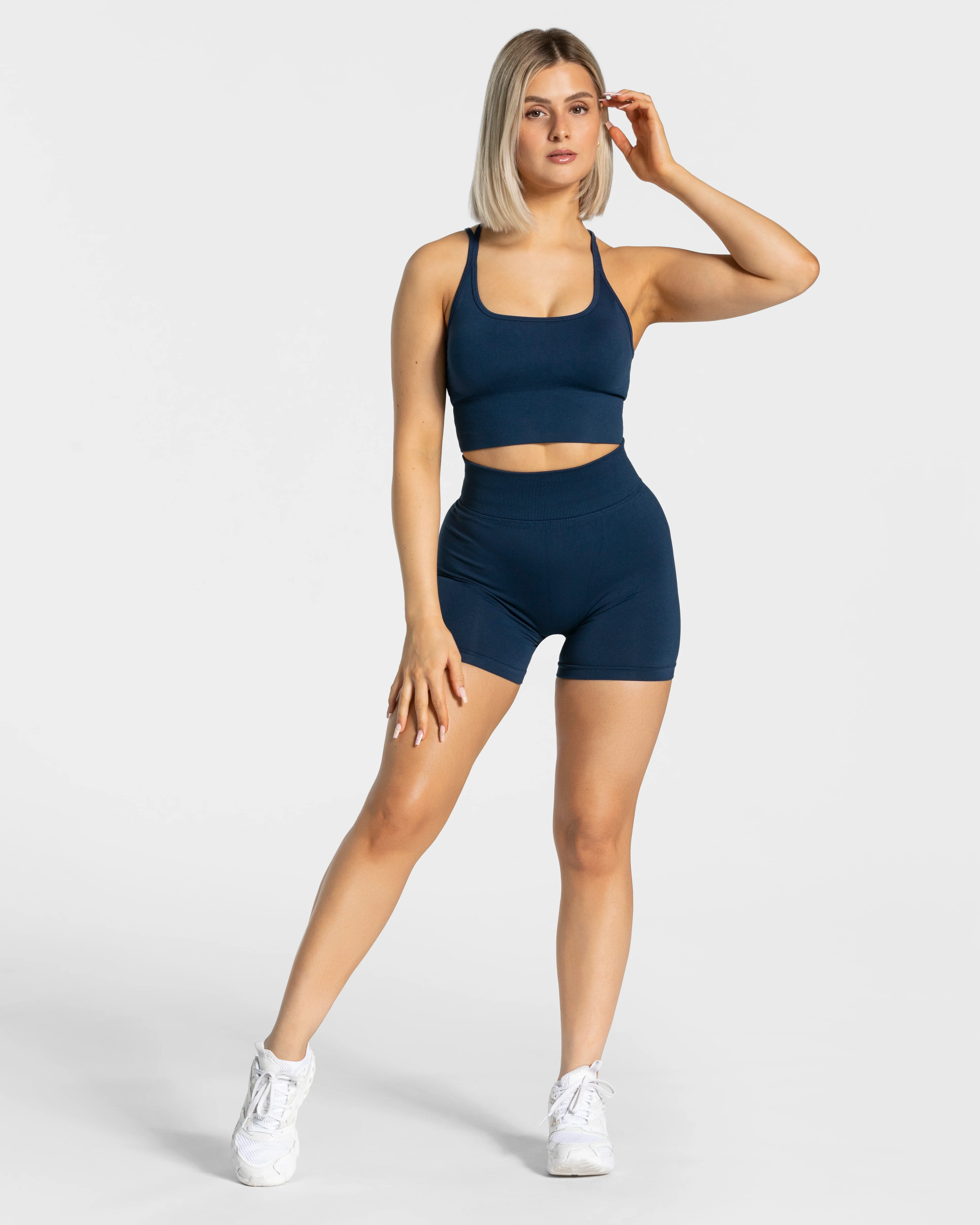 Statement Scrunch Shorts "Dunkelblau" - Image 3