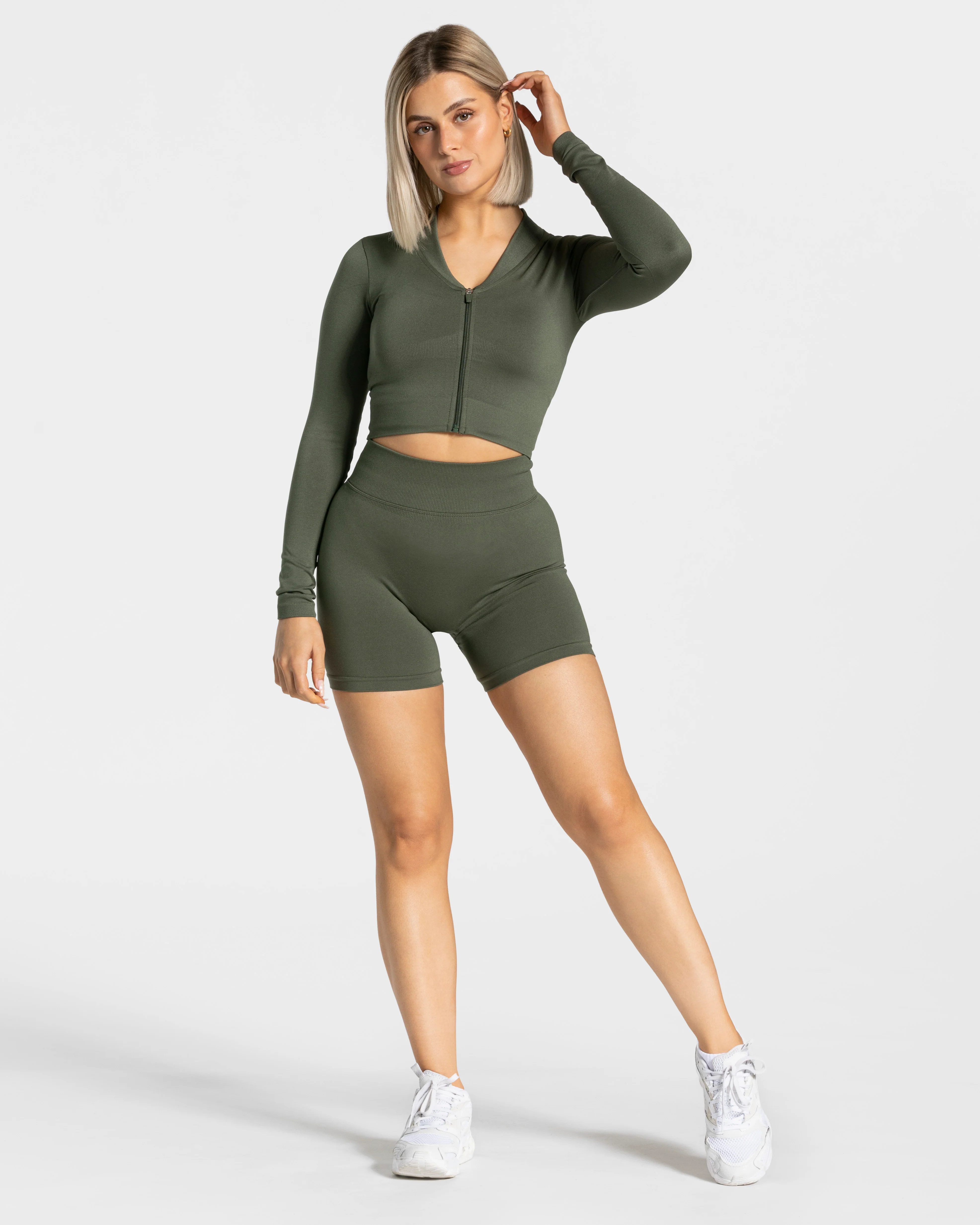 Statement Zip Jacke "Khaki" - Image 3