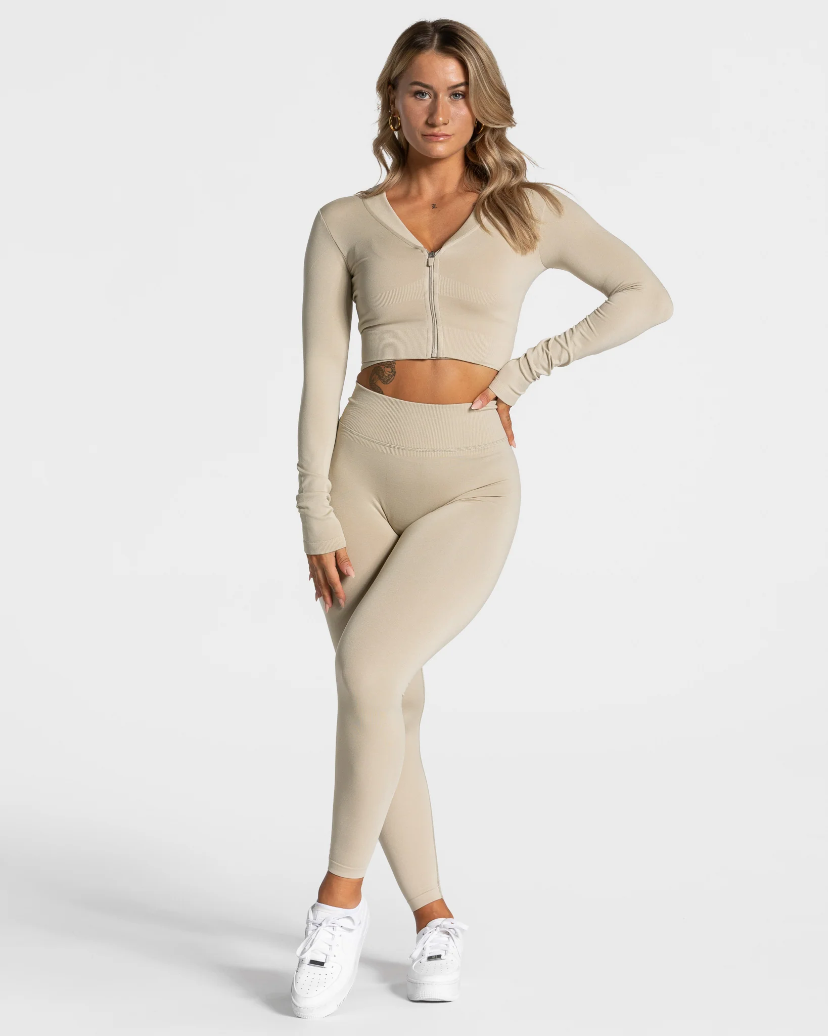 Statement Zip Jacke "Sand" - Image 3