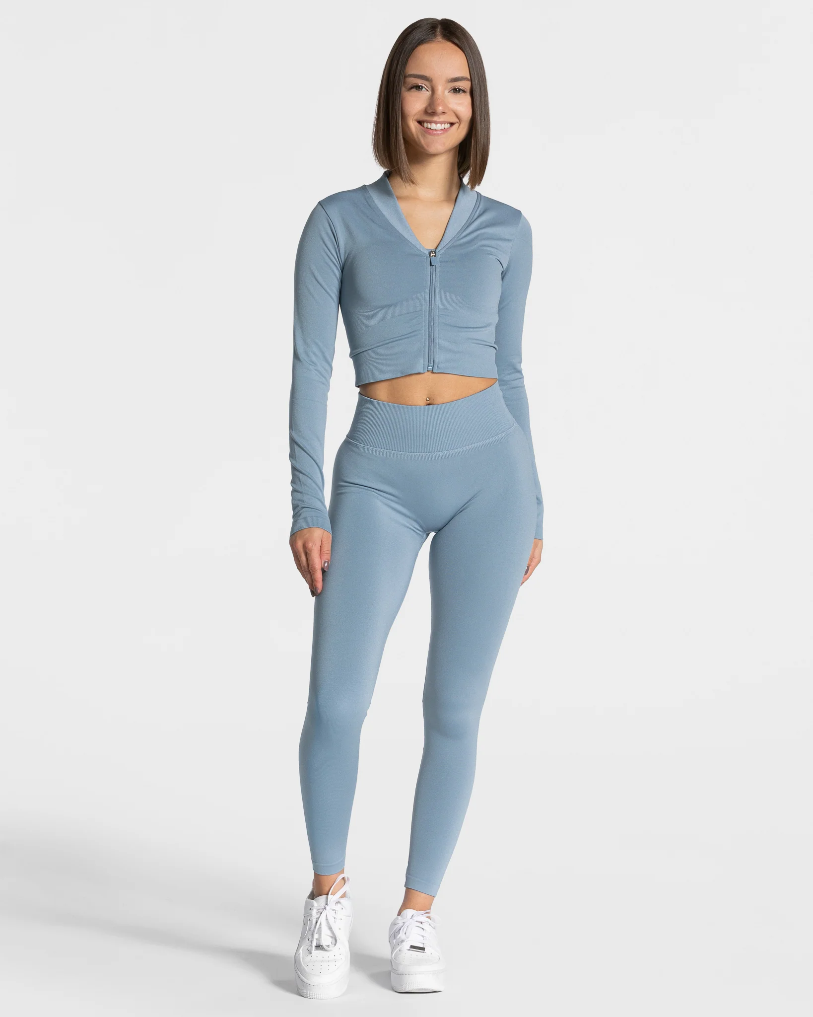 Statement Zip Jacke "Stahlblau" - Image 3